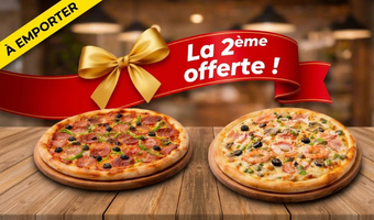 *La 2ème pizza offerte à&nbsp;emporter.
